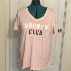 Avenue Body Pink Short Sleeve Message T-Shirt Size 26/28